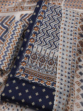 Printed Cotton Blend Unstitched Suit With Dupatta